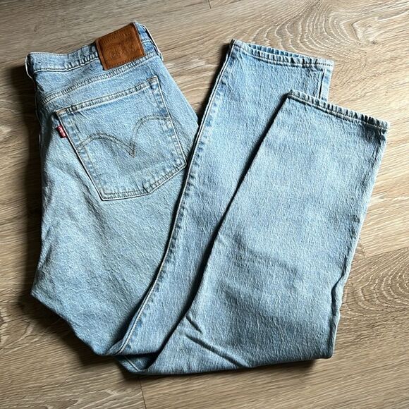 Levi’s Icon Wedgie Cropped Straight Leg High Rise Jean Rigid Denim Light Wash 32 - Picture 12 of 14